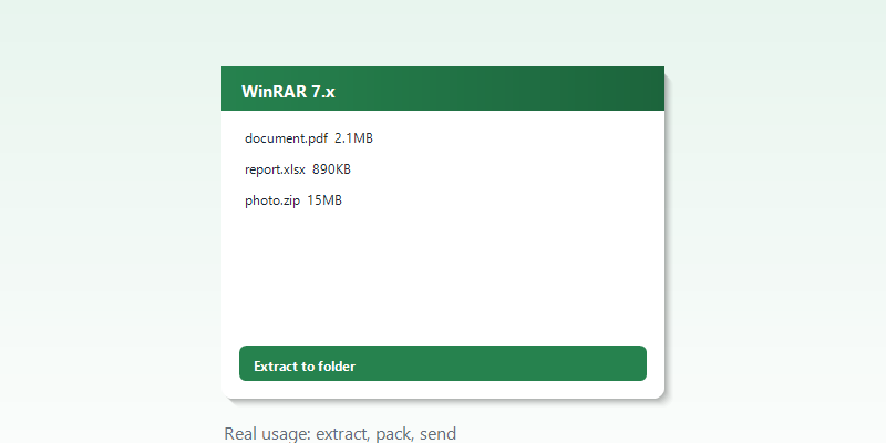 WinRAR 实际使用界面